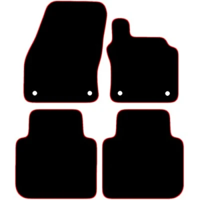 Image of Carsio Carpet Car Mats For Seat Tarraco 2019+ Onwards Tailored Fit Floor Mat Set Complete Accessory Black Custom Fitted All Weather, Anti Slip Backing &amp; Red Trim
