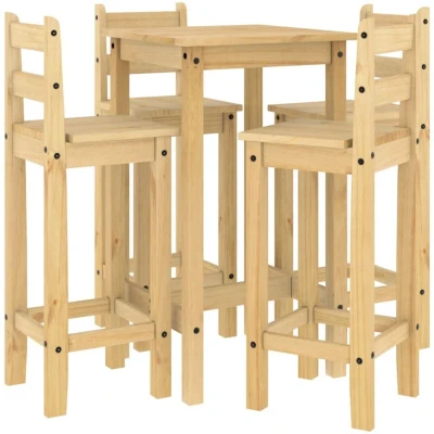 Image of vidaXL 5 Piece Garden Bar Set Solid Wood Pine