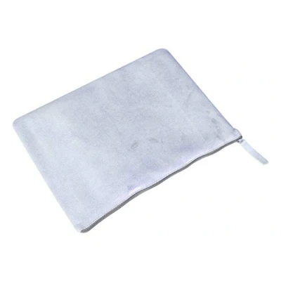 Image of Clairefontaine Ref 400049C Plume&#039; Iridescent Suede Leather Universal Pocket 23 x 32cm, Made From Genuine Lambskin Leather, Metal Zip With Puller Sky Blue