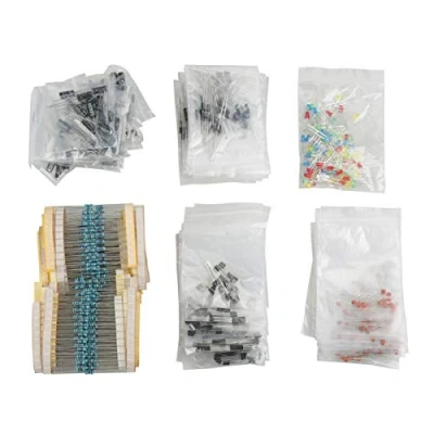 Image of Mega Electronic Component Kit Assortment, Components Set LED Diodes Transistor Electrolytic Capacitors Resistors