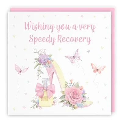 Image of Hunts England High Heel And Perfume Wishing You A Very Speedy Recovery Card For Her Milo&#039;s Gallery Female Get Well Feel Better Soon Women, Girls