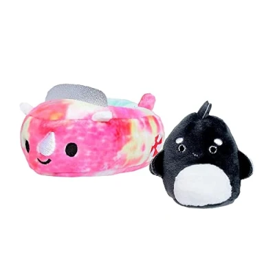 Image of Squishville by Squishmallows Official Kellytoy Plush Squishy Soft Mini Kai The Orca in Boat