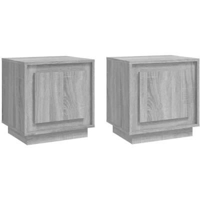 Image of vidaXL Bedside Cabinets 2 pcs Grey Sonoma 44x35x45 cm Engineered Wood