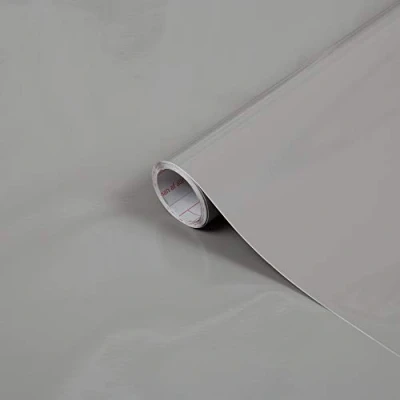 Image of d c fix vinyl wrap Gray gloss plain 67,5 cm x 2 m sticky back plastic roll for furniture, kitchen &amp; cupboards contact paper sticker self adhesive film
