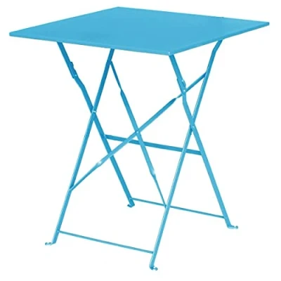 Image of Bolero Seaside Blue Pavement Style Steel Table Square 600mm with New Features