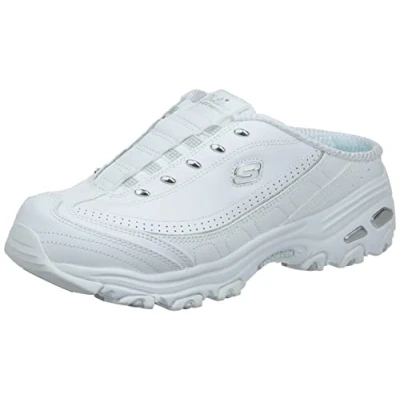 Image of Skechers Women&#039;s D&#039;Lites Bright Sky Sneaker, White/Silver, 2 UK