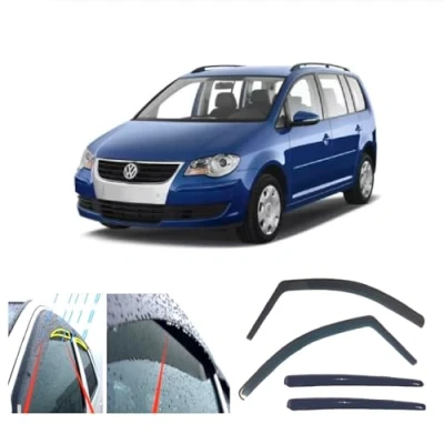 Image of AC WOW 4x Wind Deflectors Compatible with Volkswagen TOURAN 2003 2004 2005 2006 2007 2008 2009 2010 2011 2012 2013 2014 2015 * First generation (Typ 1T; 2003)