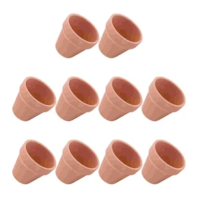 Image of YUANstore 10Pcs 5.5x5cm Small Mini Terracotta Pot Clay Ceramic Pottery Planter Flower Pots Succulent Nursery Great for Plants
