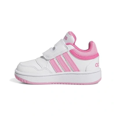 Image of adidas Hoops Shoes, FTWR White/Bliss Pink/Pulse Magenta, 9.5 UK Child
