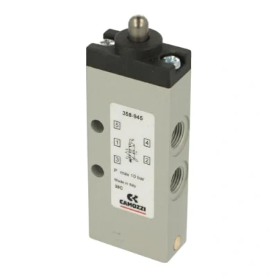 Image of Camozzi 358 945 Mechanically Operated Valve, 5/2&quot; NC, 1/8 Plunger Sr