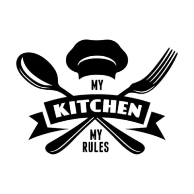 Image of Kitchen Wall Decal Quote Tagline My Rules Sticker for Restaurant Decor Mrual Vinyl Decals Small 30x42cm