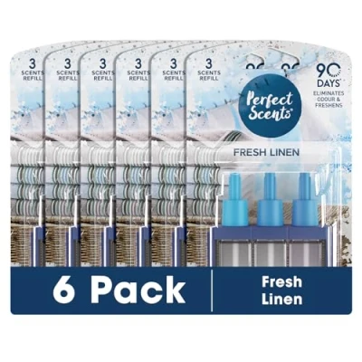 Image of Perfect Scents 3 Air Freshener Refill 6 Pack Compatible with 3volution Fresh Linen 20ml