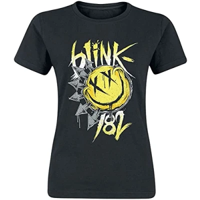 Image of Blink 182 T Shirt Big Smile Band Logo Official Womens Skinny Fit Black S