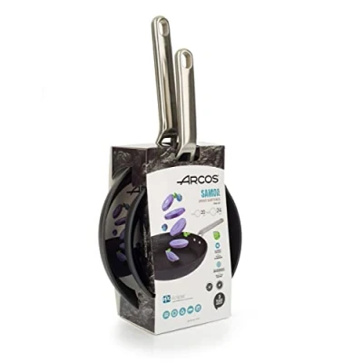 Image of Arcos Samoa Series Lote de Sartenes 20 y 24 cm Aluminio Forjado Full Induction Mango Acero Inoxidable Efecto Frio Sistema ahorro Energético Apta Lavavajillas Colour