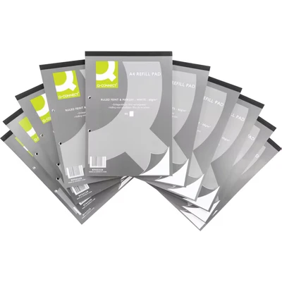 Image of Q Connect Ruled Stitch Bound Exec Pad 50 Pages A4 White Pk 10 KF01386