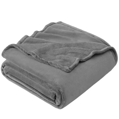 Image of EHEYCIGA Fleece Blanket Grey Throws for Sofas Fluffy Warm Soft Bed Settees Armchairs, Fit All Season, Single, 130x165cm