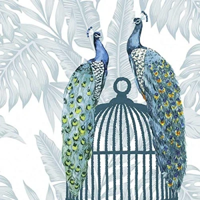 Image of CraftyThings 4 x Paper Napkins Peacocks Ideal for Decoupage/Napkin Art