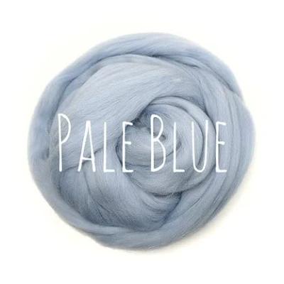 Image of Merino Wool for arm Knitting Chunky Blanket Weaving Felting Jumbo Yarn Giant Soft (100g (0.22lb), Pale Blue)