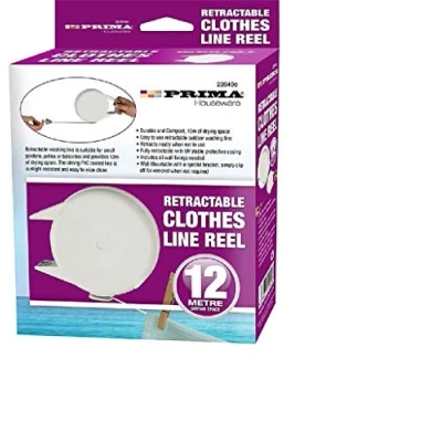 Image of Prima Line Reel Rope Retractable Washing Laundry Outdoor Indoor Single Clothes