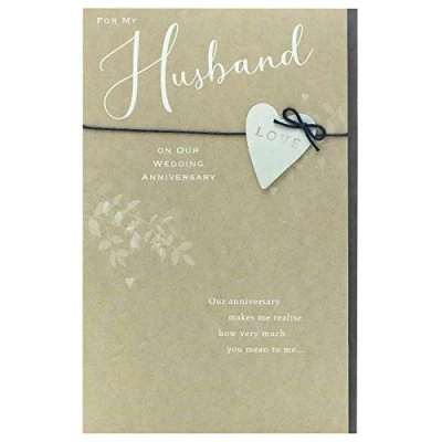 Image of UK Greetings Wedding Anniversary Card for Husband Classic Lettering Design