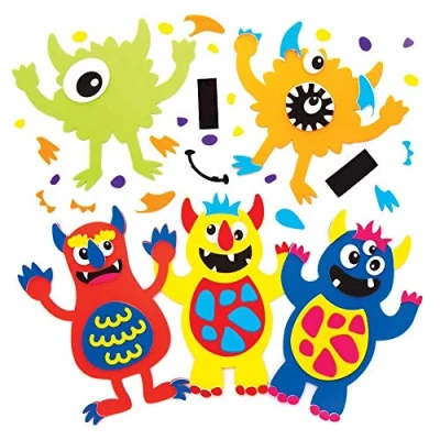 Image of Baker Ross AW776 Monster Craft Halloween Mix &amp; Match Foam Magnet (Pack of 6), Assorted