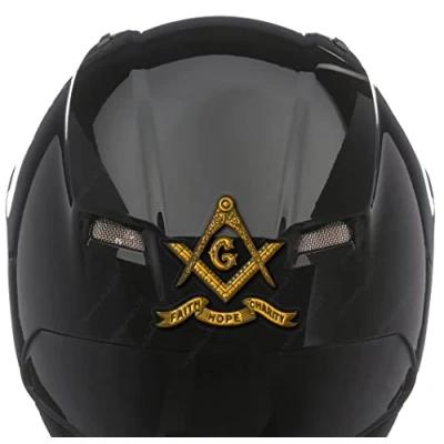 Image of WaterShed Designs 75mm free mason helmet decal/sticker, White