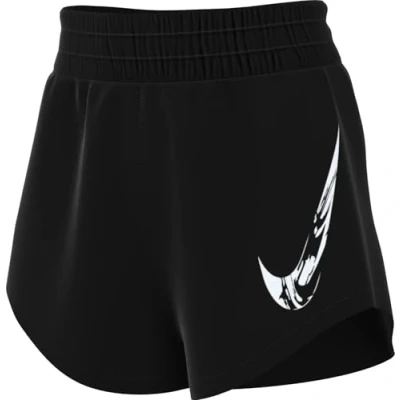 Image of Nike Dri FIT One Swoosh HyperBright Mid Race Shorts XL Black, lightweight and comfortable for optimal running performance.