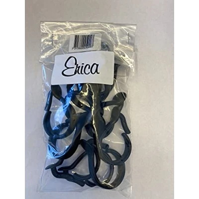 Image of Erica Shower Curtain Rings for Rods, Black, Pack of 12