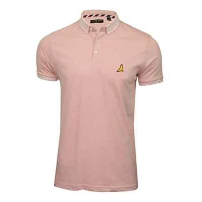 Image of BRAVE SOUL Mens Glover Polo T Shirt Cotton Short Sleeved (Fresh Pink/Fresh Pink) S