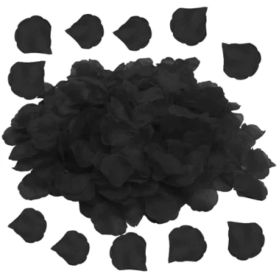 Image of 1200 Pieces Rose Petals, Artificial Flowers No Taste Emulation Petals for Romantic Scenes Wedding Anniversary, birthday, Confession Decoration, Waterproof and Do Not Fade (Black)
