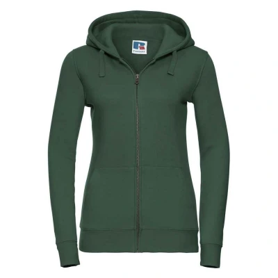 Image of Russell Athletic Womens/Ladies Authentic Full Zip Hoodie (Bottle Green) Size X Large
