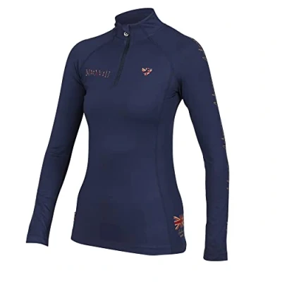 Image of Aubrion Shires Team Womens Long Sleeve Base Layer Navy Blue Large
