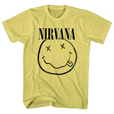 Image of Nirvana Unisex Adult Smiling T Shirt (3XL) (Yellow), lemon tree