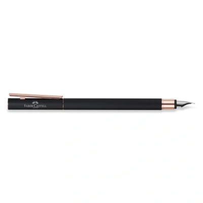 Image of Faber Castell Neo Slim 343102 Fountain Pen Metal Nib Width EF Black with Rose Gold