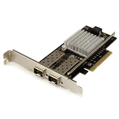Image of StarTech.com 10G Network Card 2x Open SFP+ Multimode LC Fiber Connector Intel 82599 Chip Gigabit Ethernet (PEX20000SFPI)