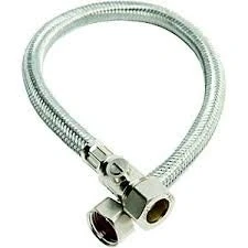 Image of AK FLEXI TAP CONNECTOR + ISO VALVE 15MM COMPRESSION X 1/2&quot; FEMALE IN VARIOUS SIZES (LENGTH=500MM)