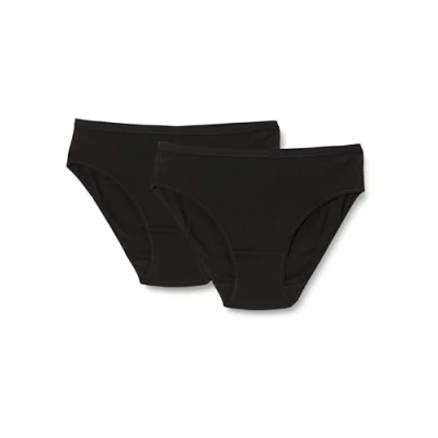 Image of Dagi Women&#039;s 2 Pack Regular Waist Brief Panty, Black, M