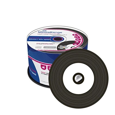 Image of 2 x MR226 MediaRange (= 100 DISCS) CD R (52x Speed, 700MB/80 Min, Printable Vinyl 2x Spindle of 50)