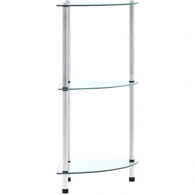 Image of vidaXL 3 Tier Shelf Transparent 30x30x67 cm Tempered Glass