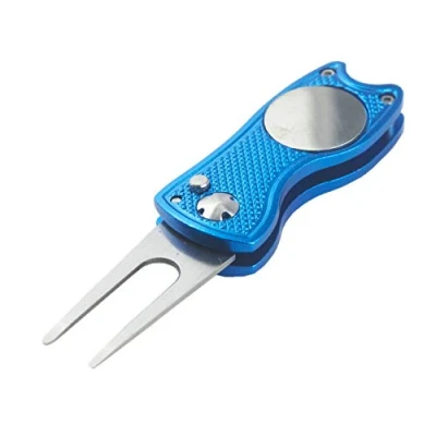 Image of Hauni Stainless Steel Golf Divot Repair Tool Switchblade Foldable Pitchfork Putting Green Fork Training Aids Pitch Alloy Tool…