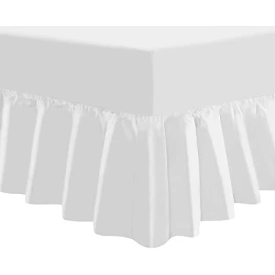 Image of Luxury Extra Deep Frilled Fitted Sheet Available in 14 Colours (Single, White)