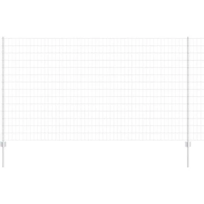 Image of vidaXL Euro Fence with 10 U Posts Silver 1,4x10 m Steel