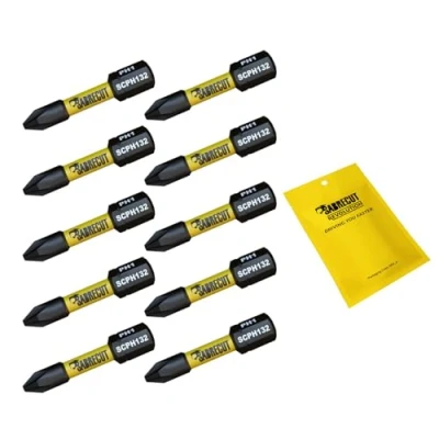 Image of 10 x SabreCut SCPH132_10 32mm PH1 Magnetic Impact Screwdriver Driver Bits Set Phillips Heavy Duty Compatible with Dewalt Milwaukee Bosch Makita and more