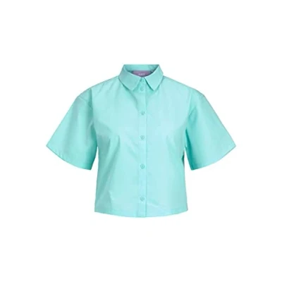 Image of JJXX Women&#039;s Jxmission SS Short Shirt Sn Blouse, Aruba Blue, S