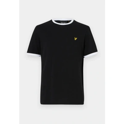 Image of Lyle &amp; Scott Ringer Basic Tshirt, Men&#039;s, Size: Small, Jet black/white