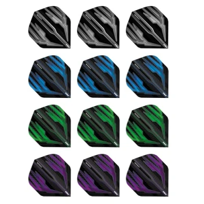 Image of RED DRAGON Hardcore Selection Pack Dark Wings Extra Thick Standard Dart Flights 4 sets Per (12 in total)