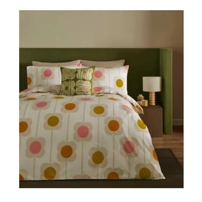 Image of Orla Kiely Bedding Abacus Flower 100% Cotton Duvet Cover Set Sunrise (Super King (260cm x 220cm))