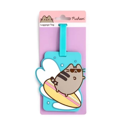 Image of Puckator Pusheen The Cat Summer Surfer PVC Luggage Tag