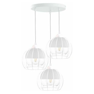 Image of Solo Cluster Pendant Ceiling Light White, 30cm, 3x E27