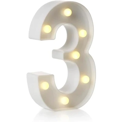Image of anso LED Alphabet Letter &amp; Number Light Sign Decorations Lamp for Home Birthday Party Event Night Lights 22cm (3)